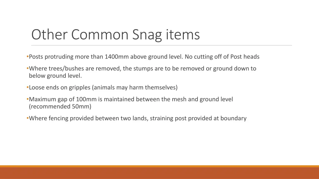 other common snag items