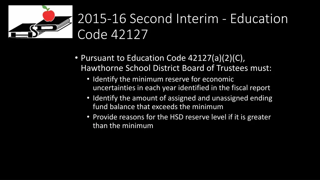 2015 16 second interim education code 42127