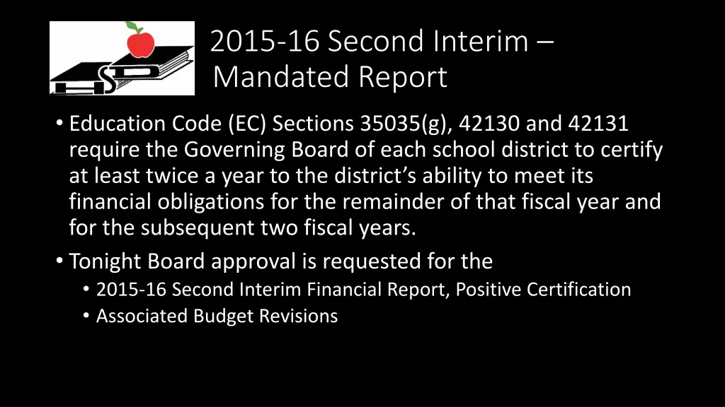 2015 16 second interim mandated report