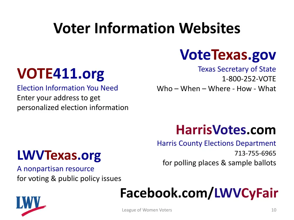 voter information websites