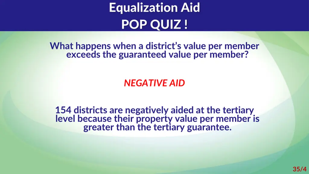 equalization aid pop quiz