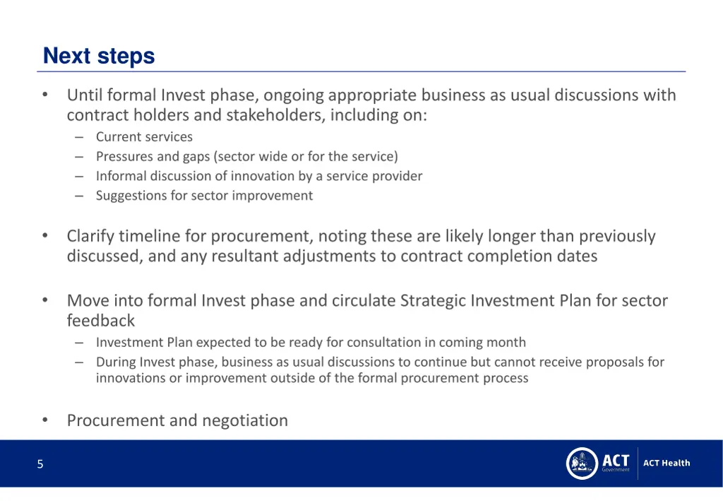 next steps
