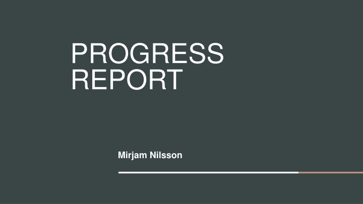 progress report