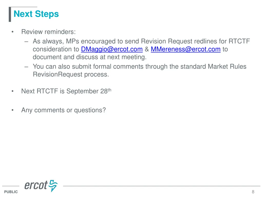 next steps