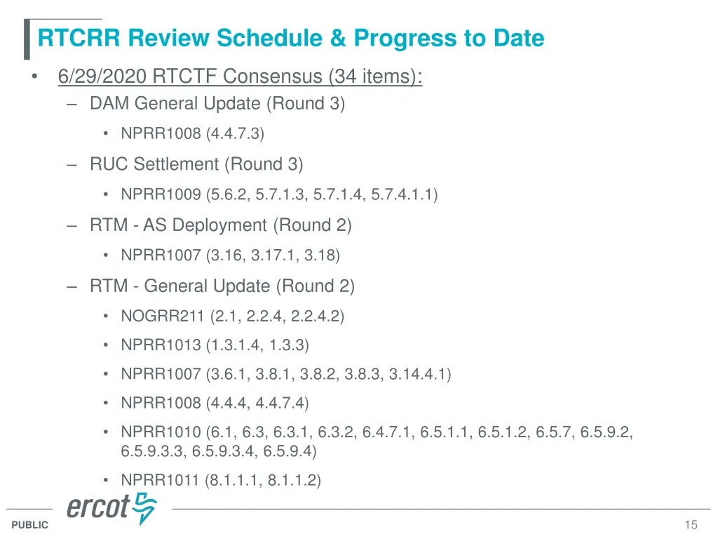 rtcrr review schedule progress to date 3