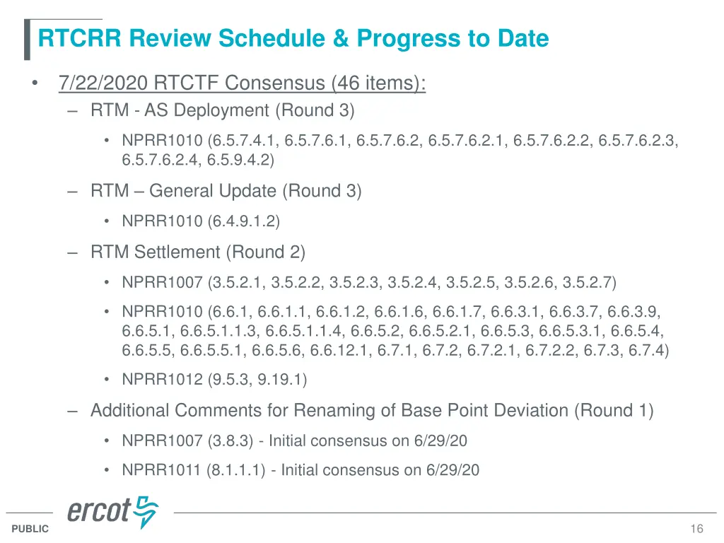 rtcrr review schedule progress to date 4