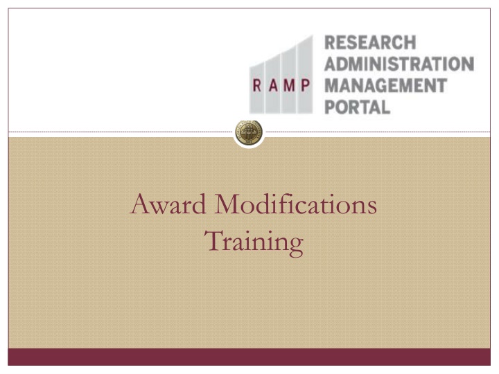 award modifications training