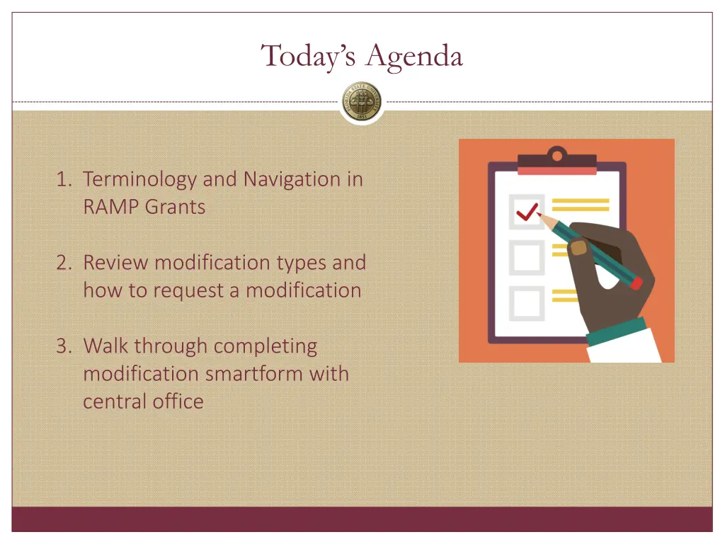 today s agenda