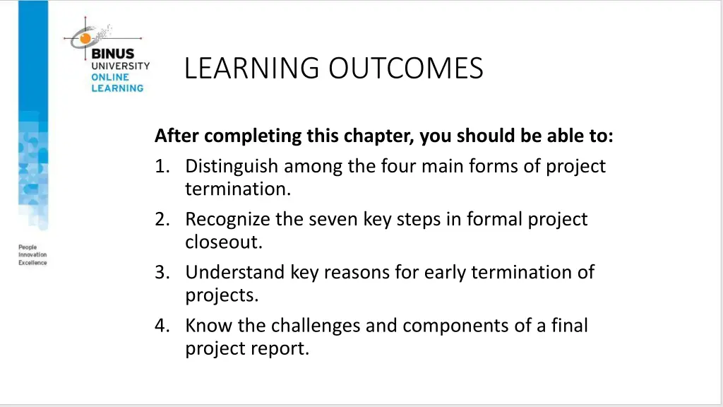 learning outcomes
