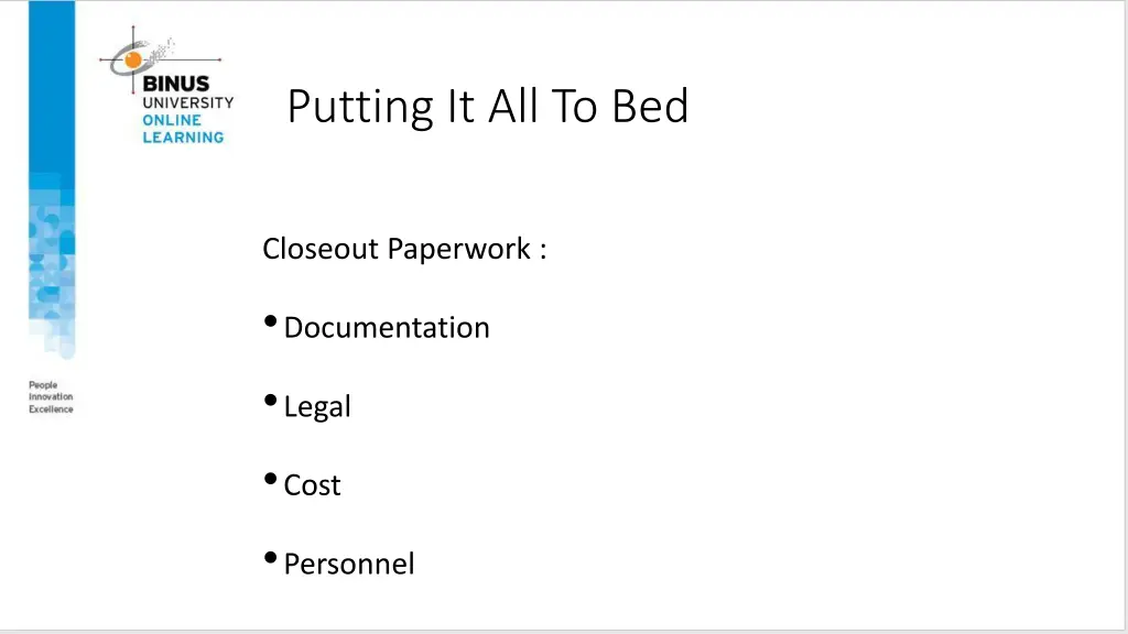 putting it all to bed