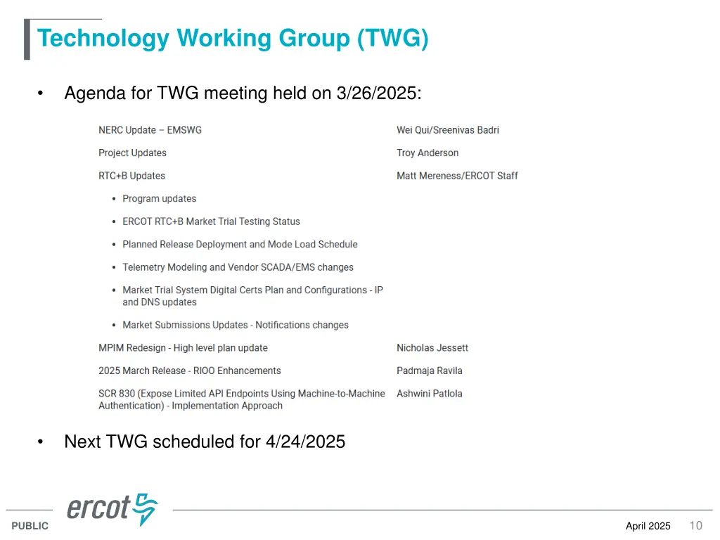 technology working group twg