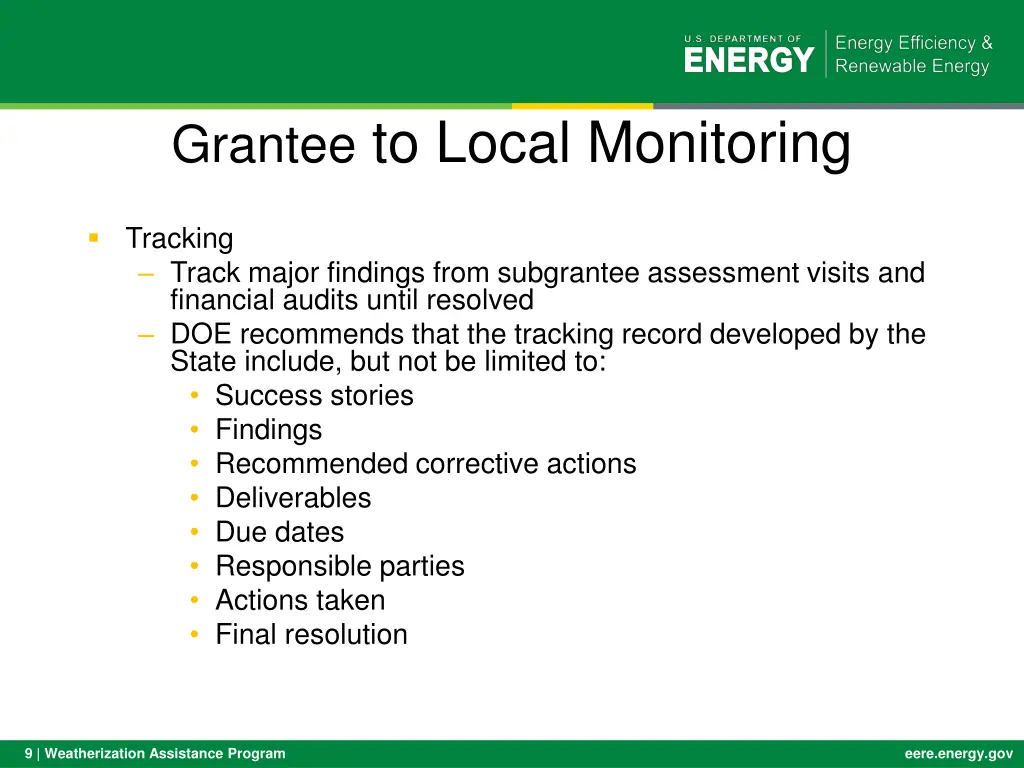 grantee to local monitoring 2