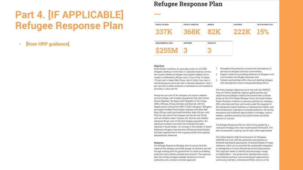 part 4 if applicable refugee response plan