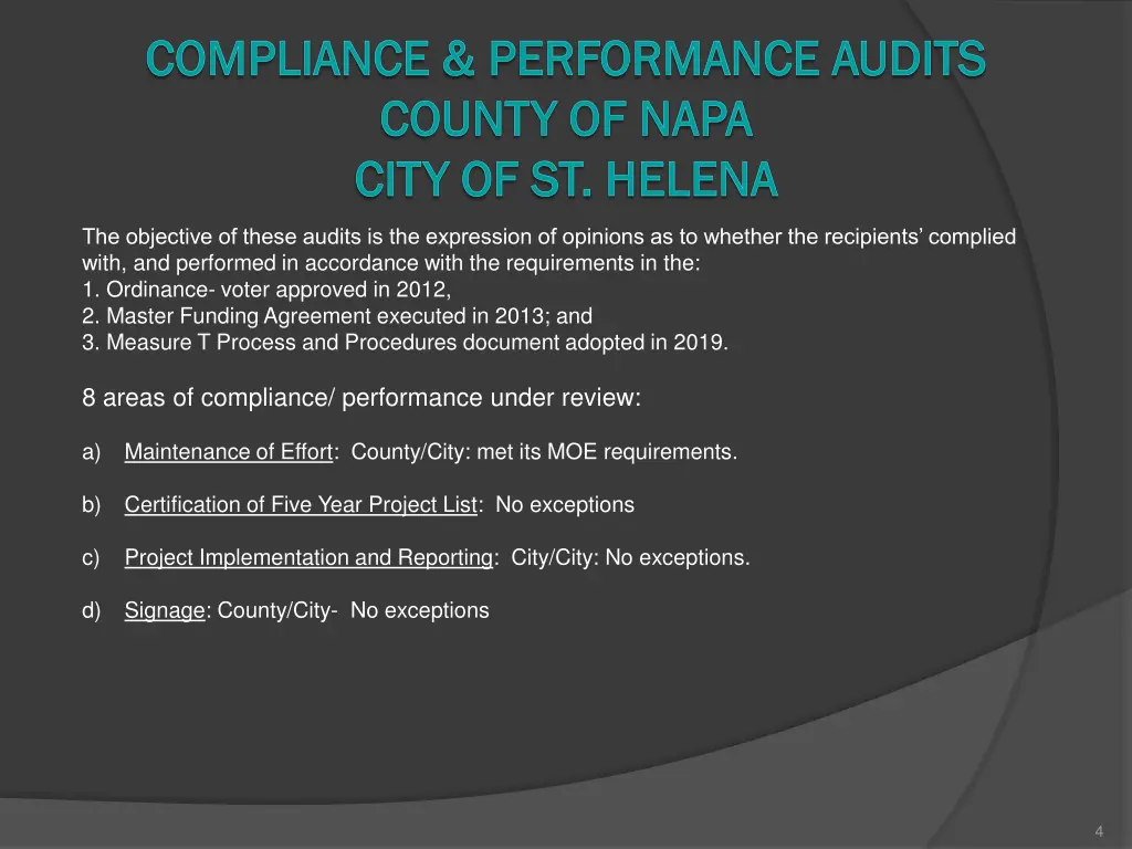 compliance compliance performance audits