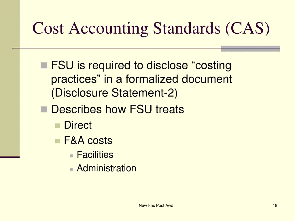 cost accounting standards cas