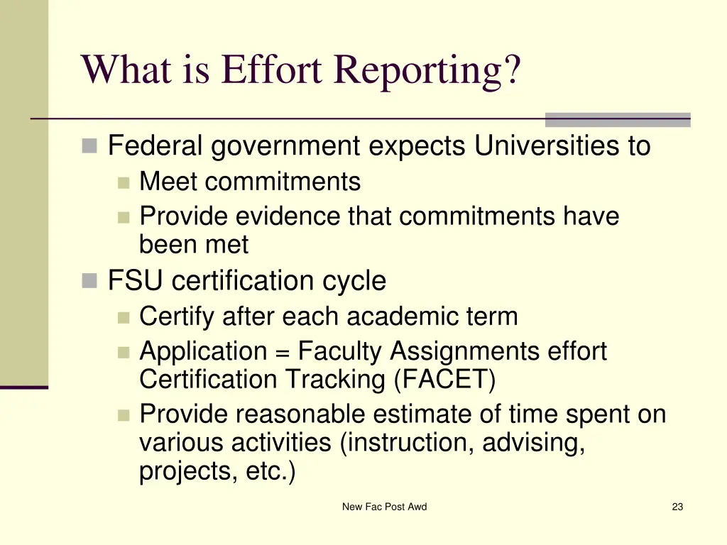 what is effort reporting