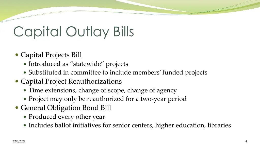 capital outlay bills