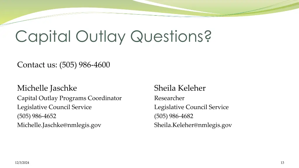 capital outlay questions