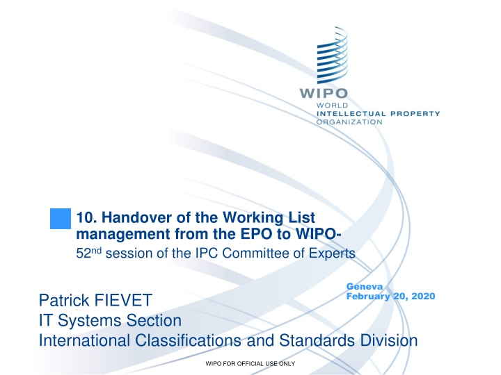 10 handover of the working list management from