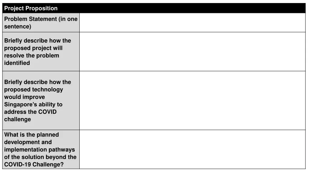 project proposition