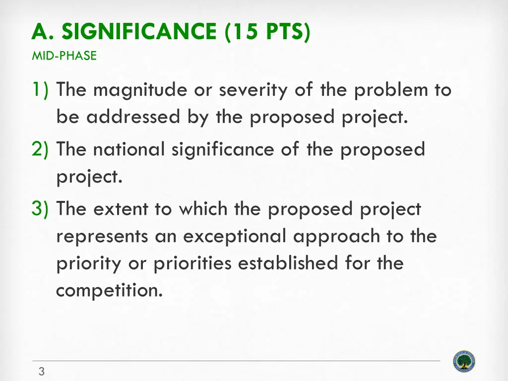 a significance 15 pts mid phase