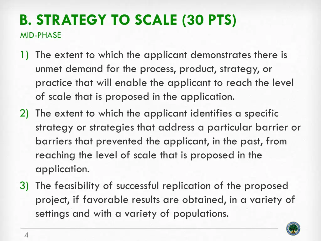 b strategy to scale 30 pts mid phase