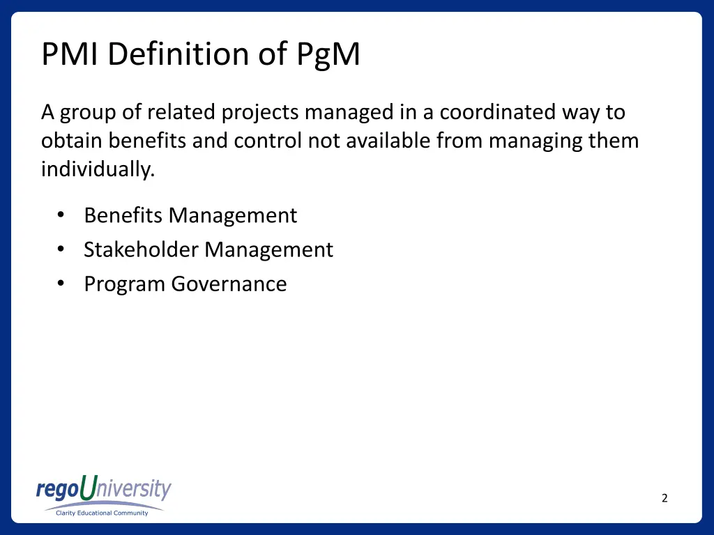 pmi definition of pgm