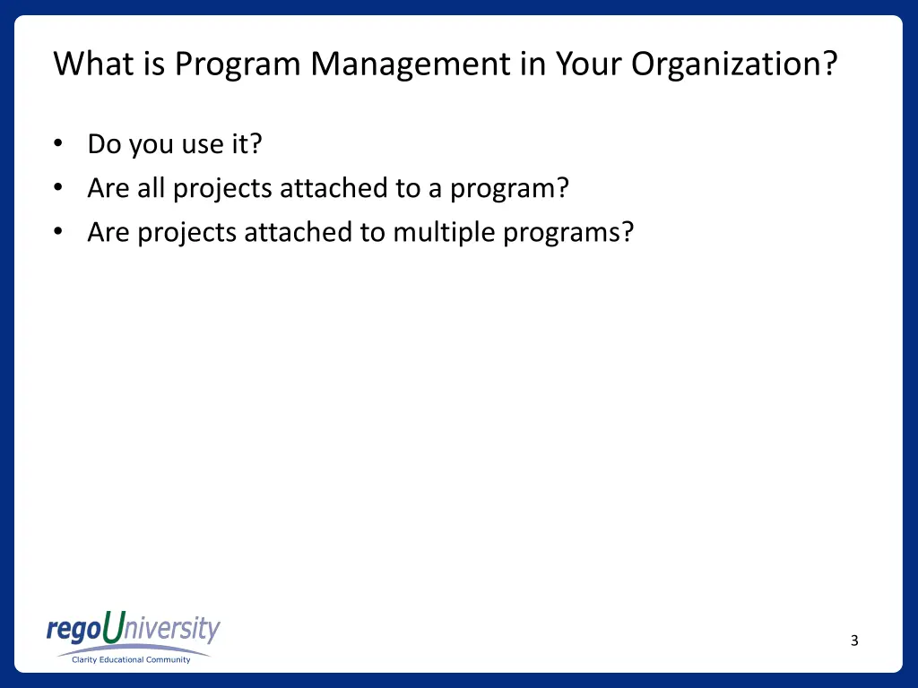 what is program management in your organization