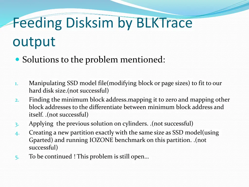 feeding disksim by blktrace output 1
