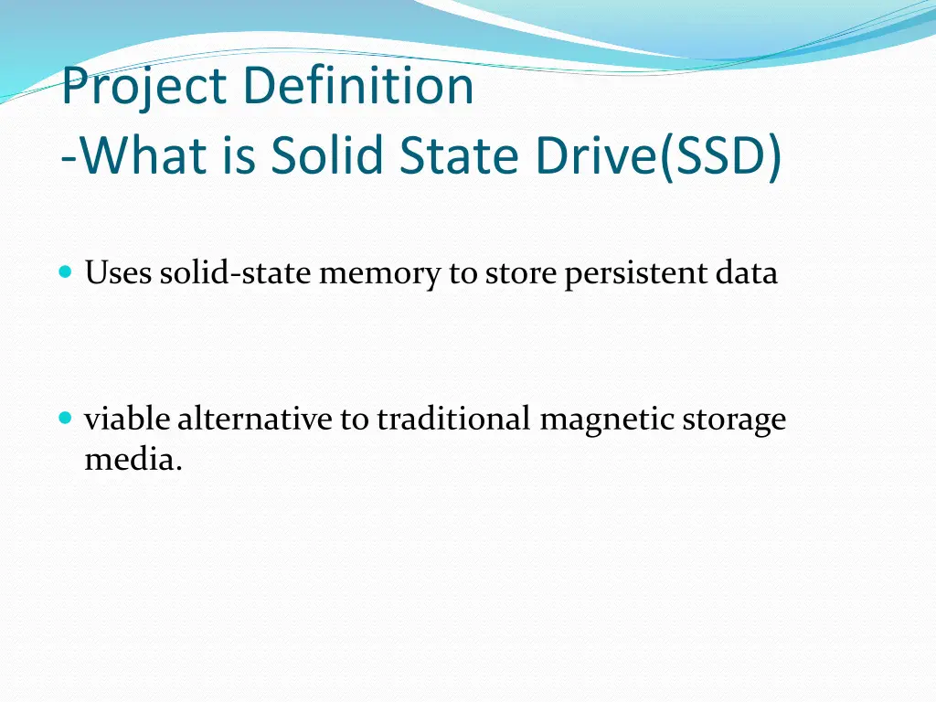 project definition what is solid state drive ssd