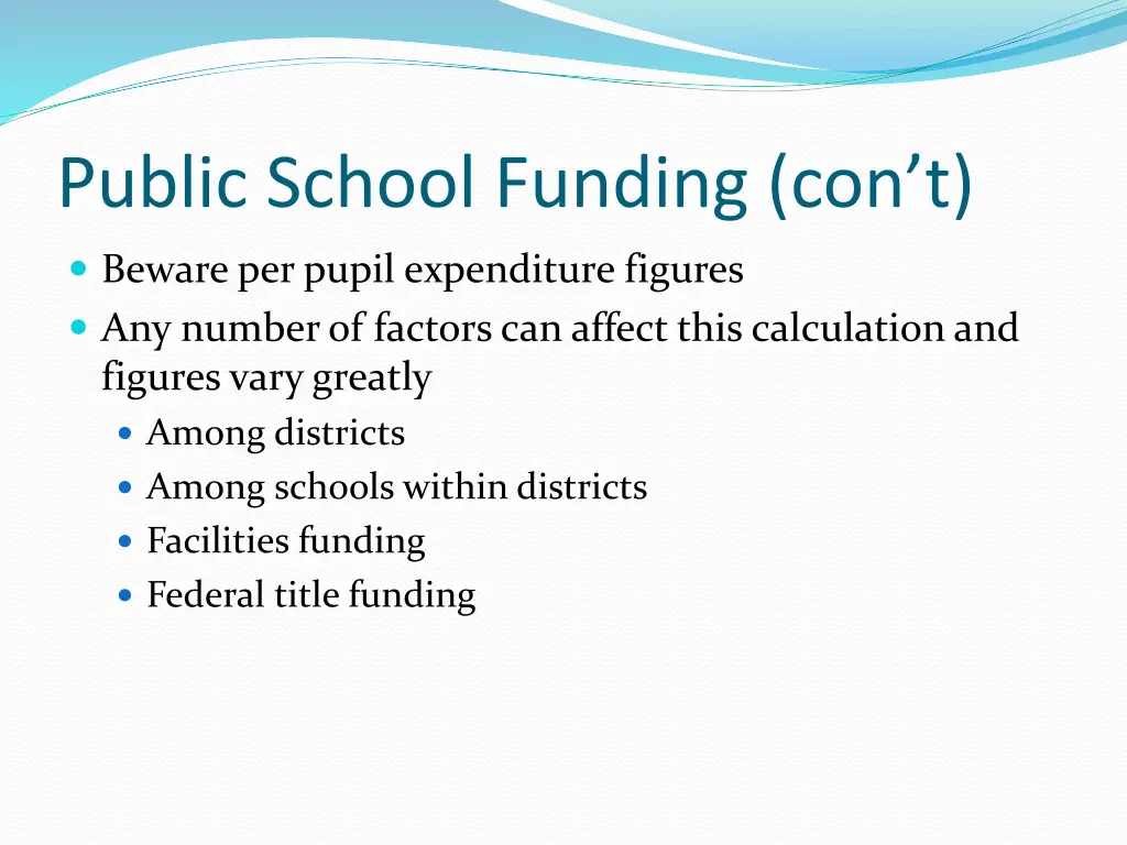 public school funding con t 1
