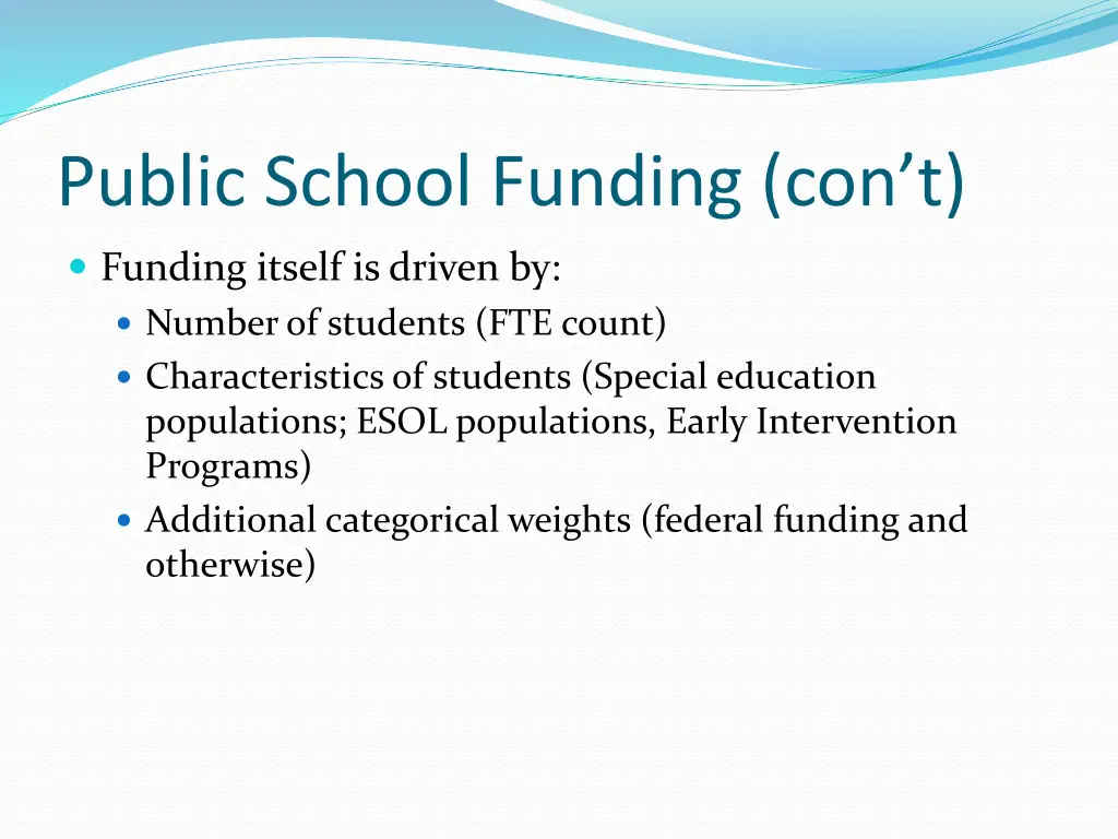 public school funding con t 2