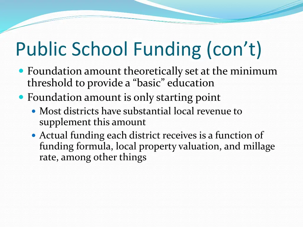 public school funding con t foundation amount