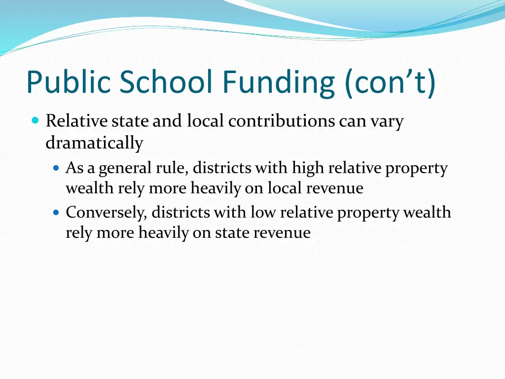 public school funding con t