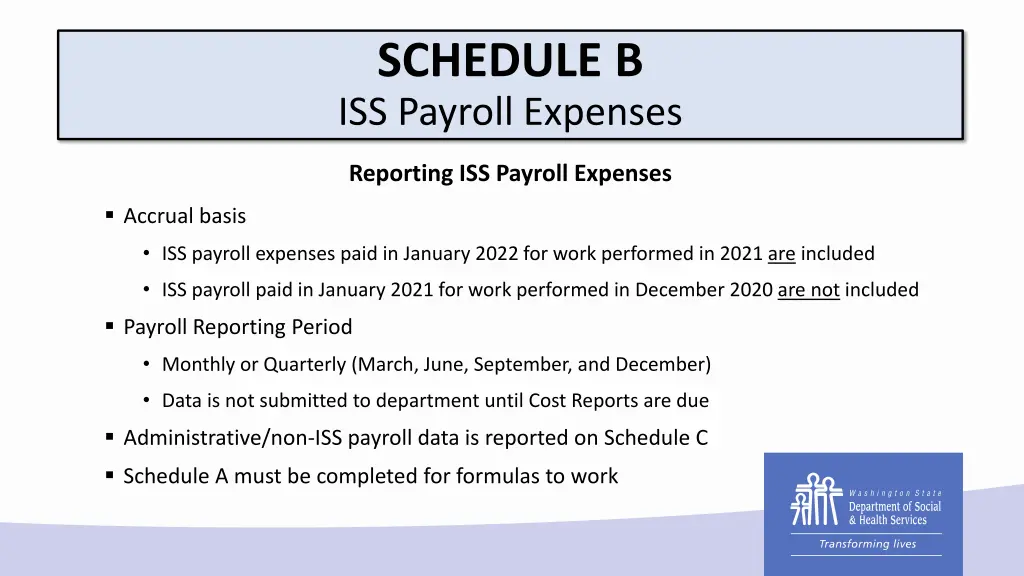 schedule b iss payroll expenses 2