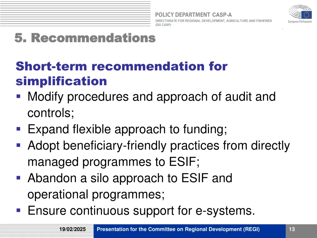 5 recommendations 5 recommendations