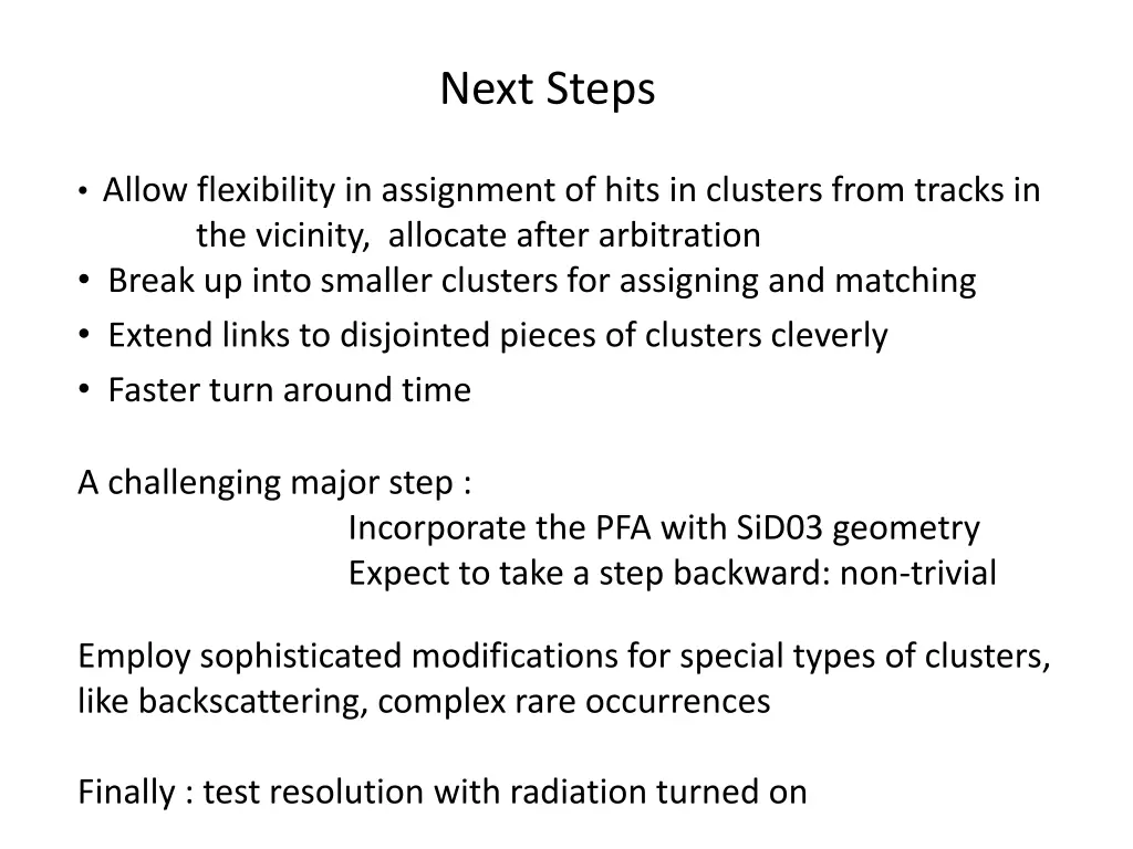 next steps