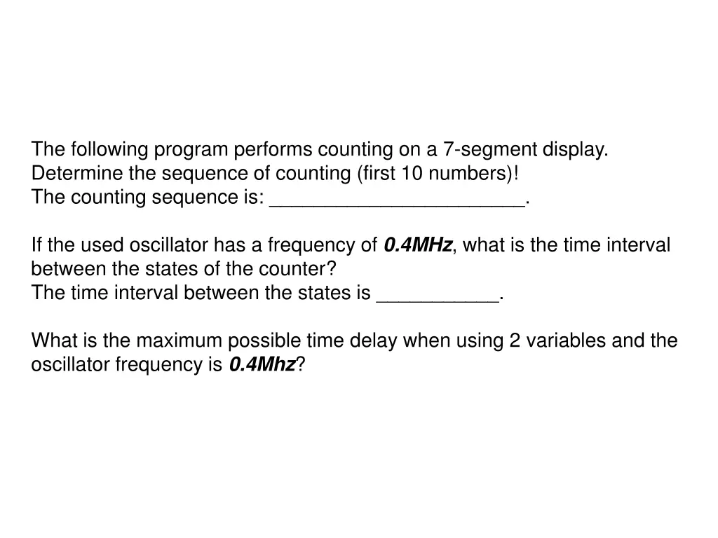 the following program performs counting
