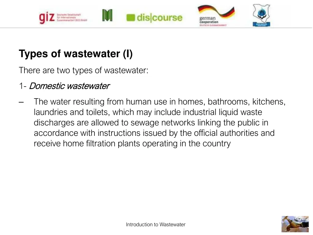 types of wastewater i