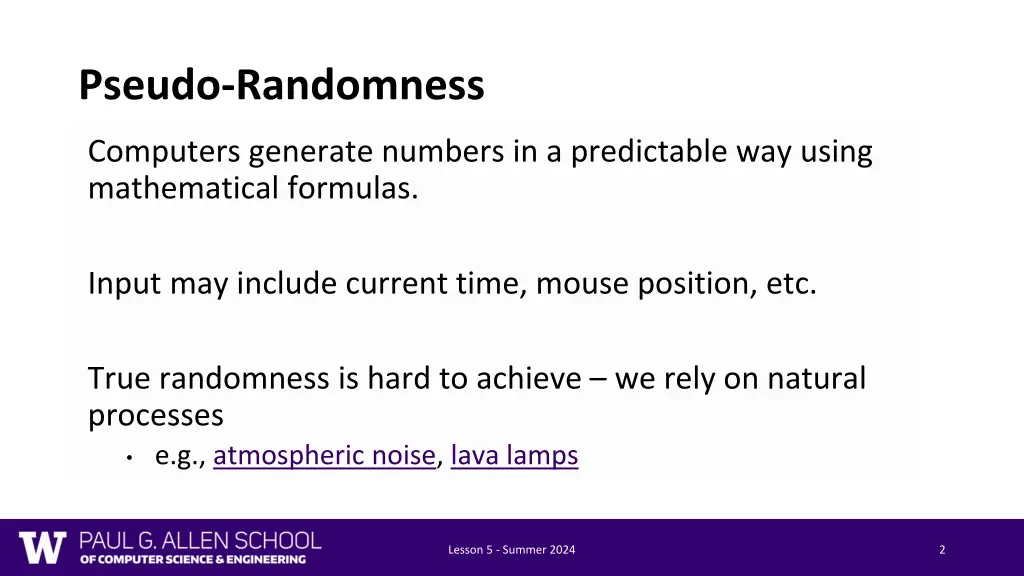 pseudo randomness