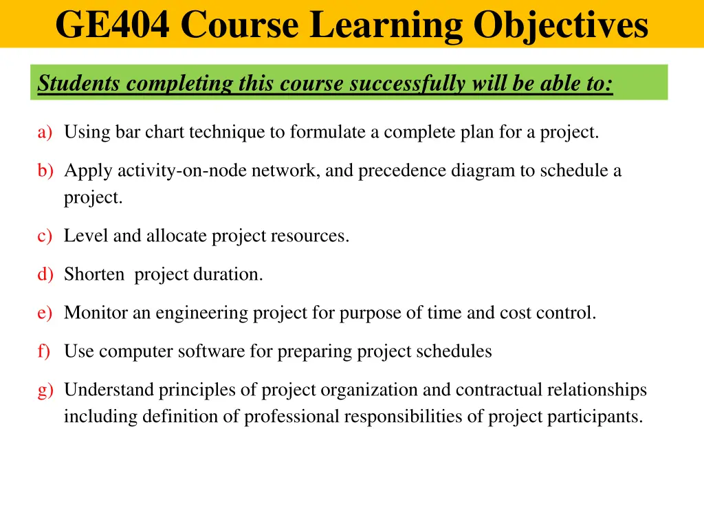 ge404 course learning objectives