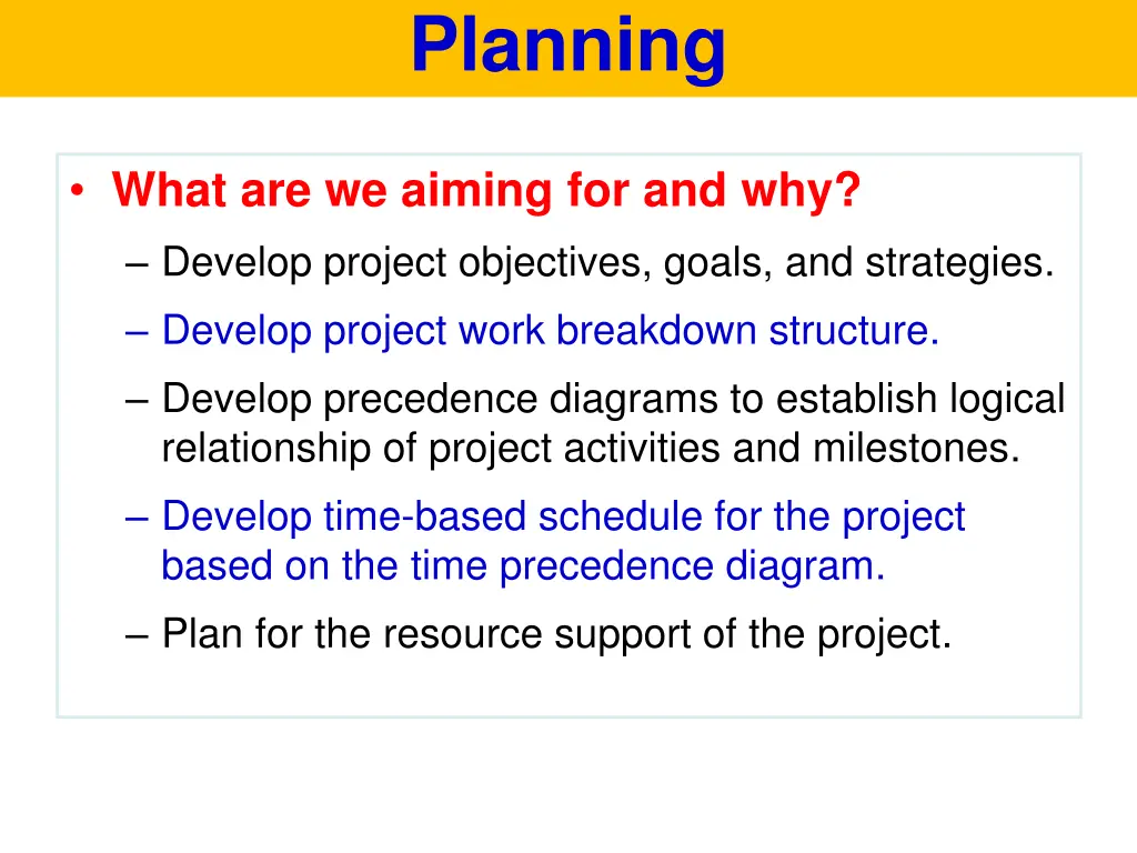 planning