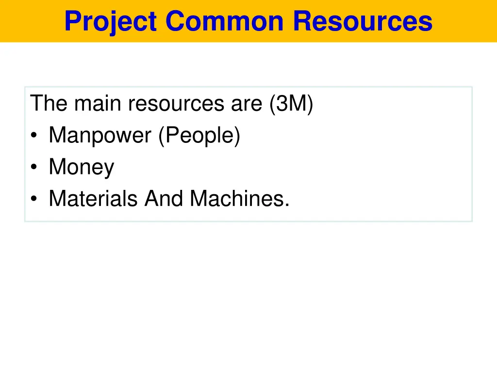 project common resources