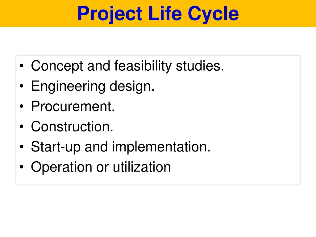 project life cycle