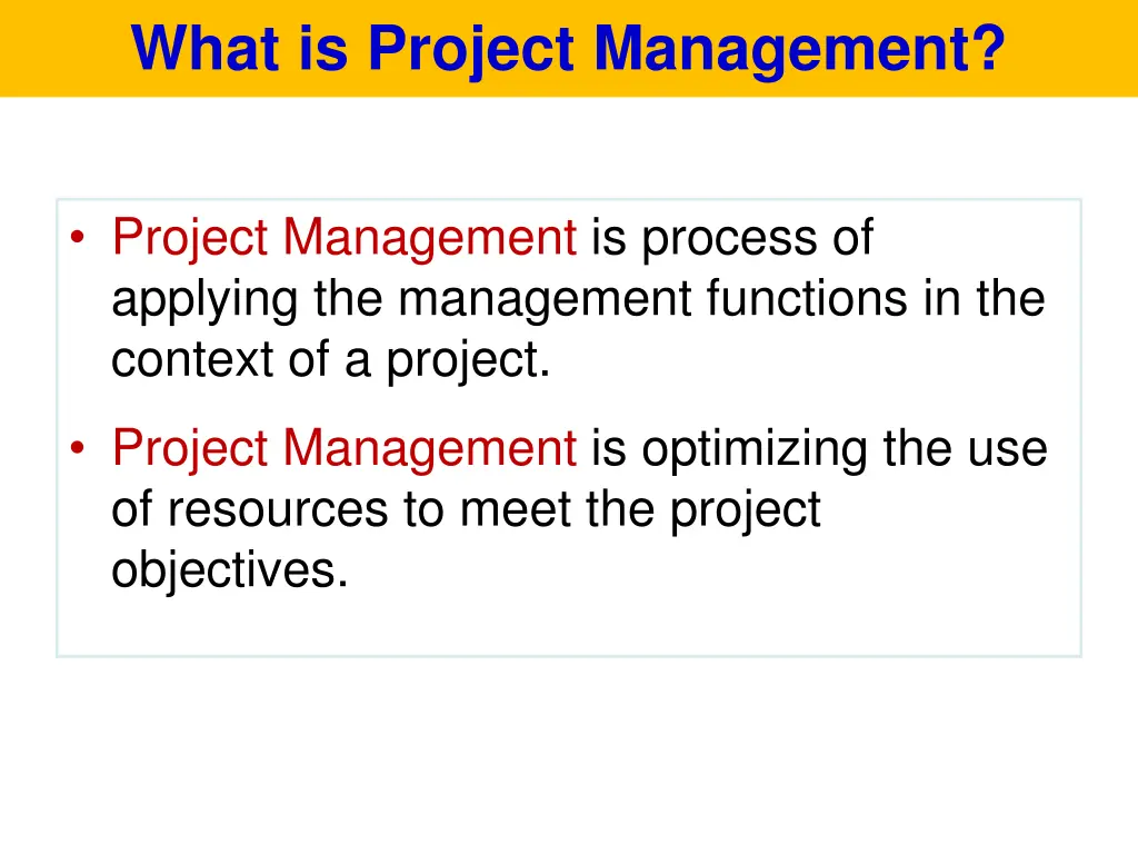 what is project management 2