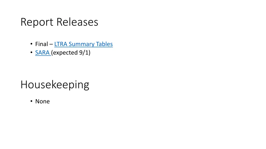 report releases