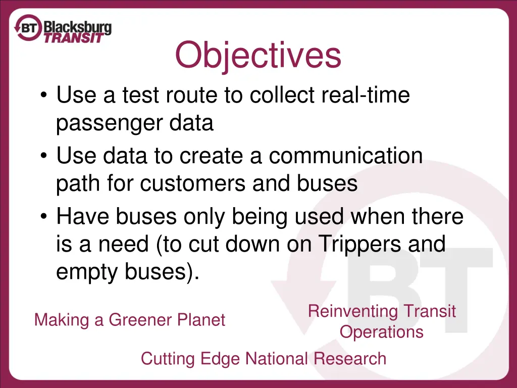 objectives