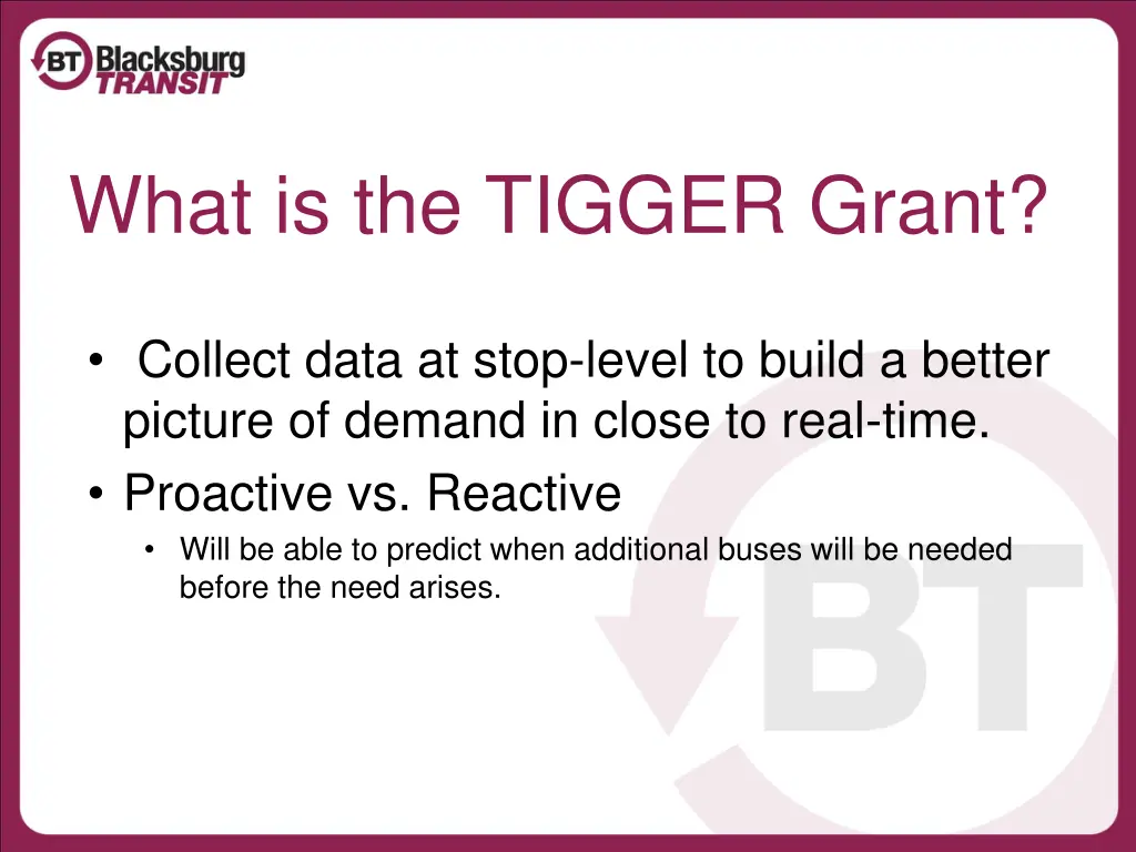 what is the tigger grant