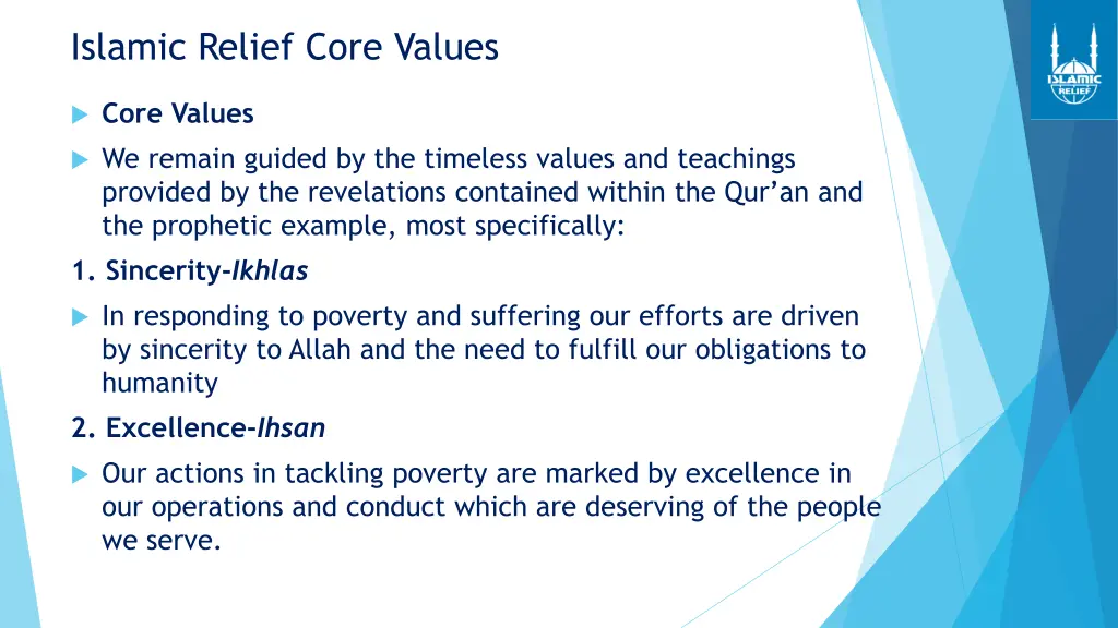 islamic relief core values