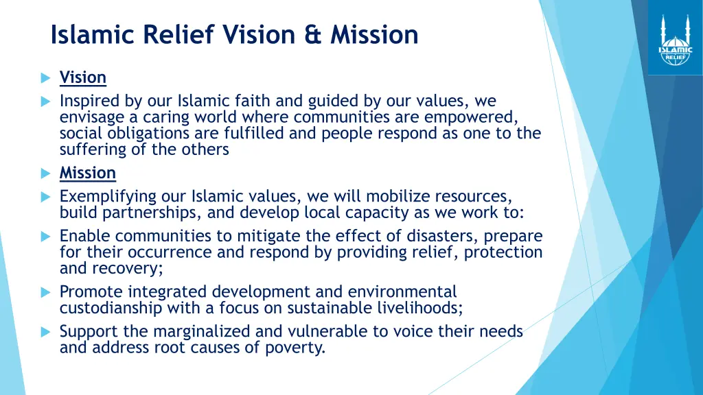 islamic relief vision mission